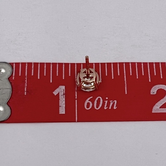 ISABELLA M, STERLING SILVER WITH CUBIC ZIRCONIA, ROSE GOLD STUD EARRINGS 3 PAIRS - Picture 9 of 16